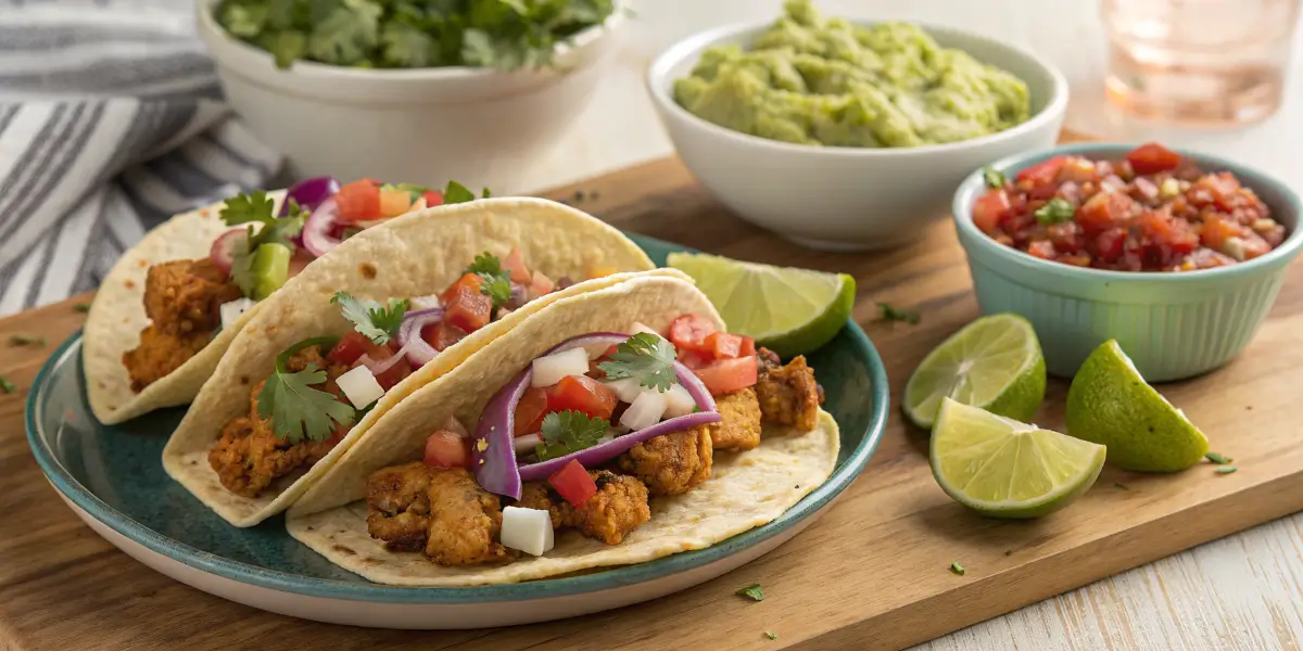Crispy and flavorful tofu taco crumbles, a plant-based filling for vegan tacos, served with fresh toppings and soft tortillas.